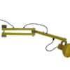 Double-swing loading dock light arm providing extended reach and flexible trailer illumination access.