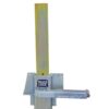 Low-profile vehicle restraint with vertical barrier designed to secure trailers during loading.