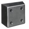 Molded rubber dock bumper with four mounting holes for loading dock and equipment protection.