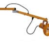Single-swing loading dock light arm providing adjustable reach for trailer illumination and safety.