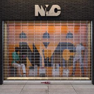 Visionaire security grille on a storefront