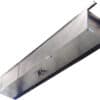 Stainless steel wall-mounted shelf with enclosed underside and mounting brackets