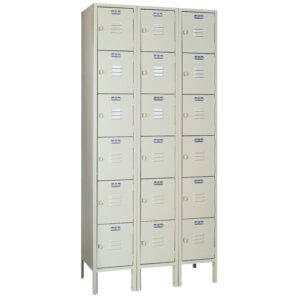 Lyon standard steel locker six tier 3 wide putty