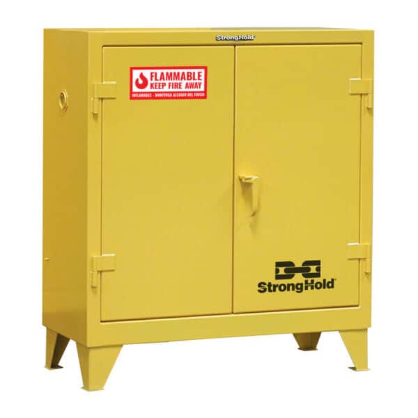 30 Gallon Red Flammable Safety Cabinet - OSHA NFPA Compliant Fireproof Steel Storage For Gasoline, Chemicals, Solvents With Adjustable Shelf & Vent