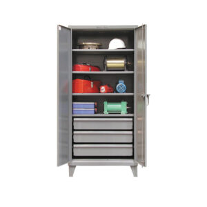 industrial cabinet with 3 lower drawers