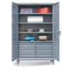 industrial cabinet with lower half width drawers