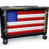 american flag tool cart with 7 gauge stainless top