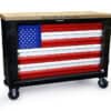 american flag tool cart with maple wood top