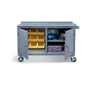 mobile maintenance cart with 2 locking compartments