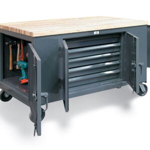mobile maintenance cart with 3 locking compartments 1