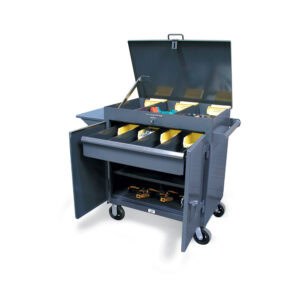 mobile tool cart with lift up lid
