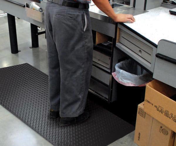 Diamond Deluxe Soft Foot Mat behind checkout station