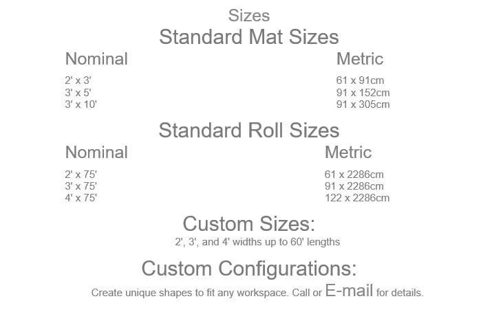 Ultimate Diamond Foot Mat Sizes
