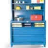 shelving unit with 2 drawers