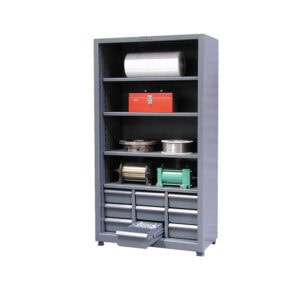 shelving unit with 9 drawers
