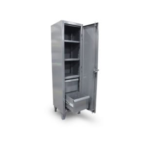 Stronghold single tier industrial locker with two drawers