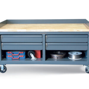 Stronghold Mobile Workbench with Key-Lock Drawers and Maple Top