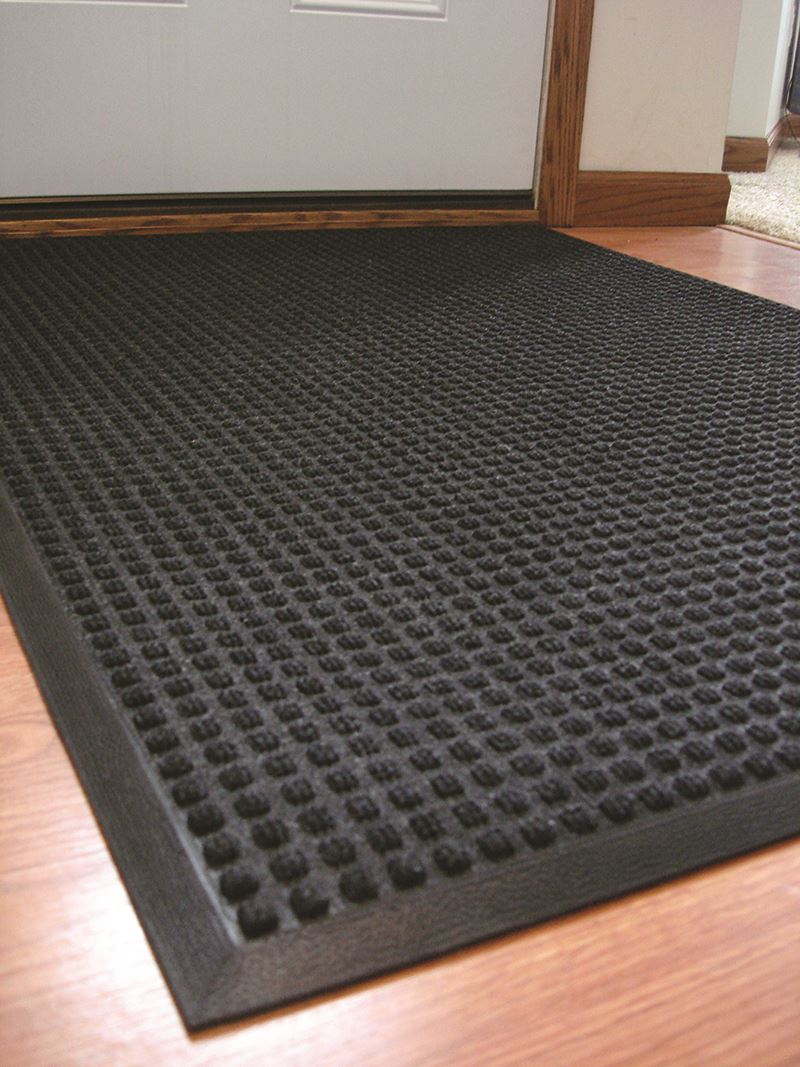 Black Stop N Dry Carpet on Wood Floor