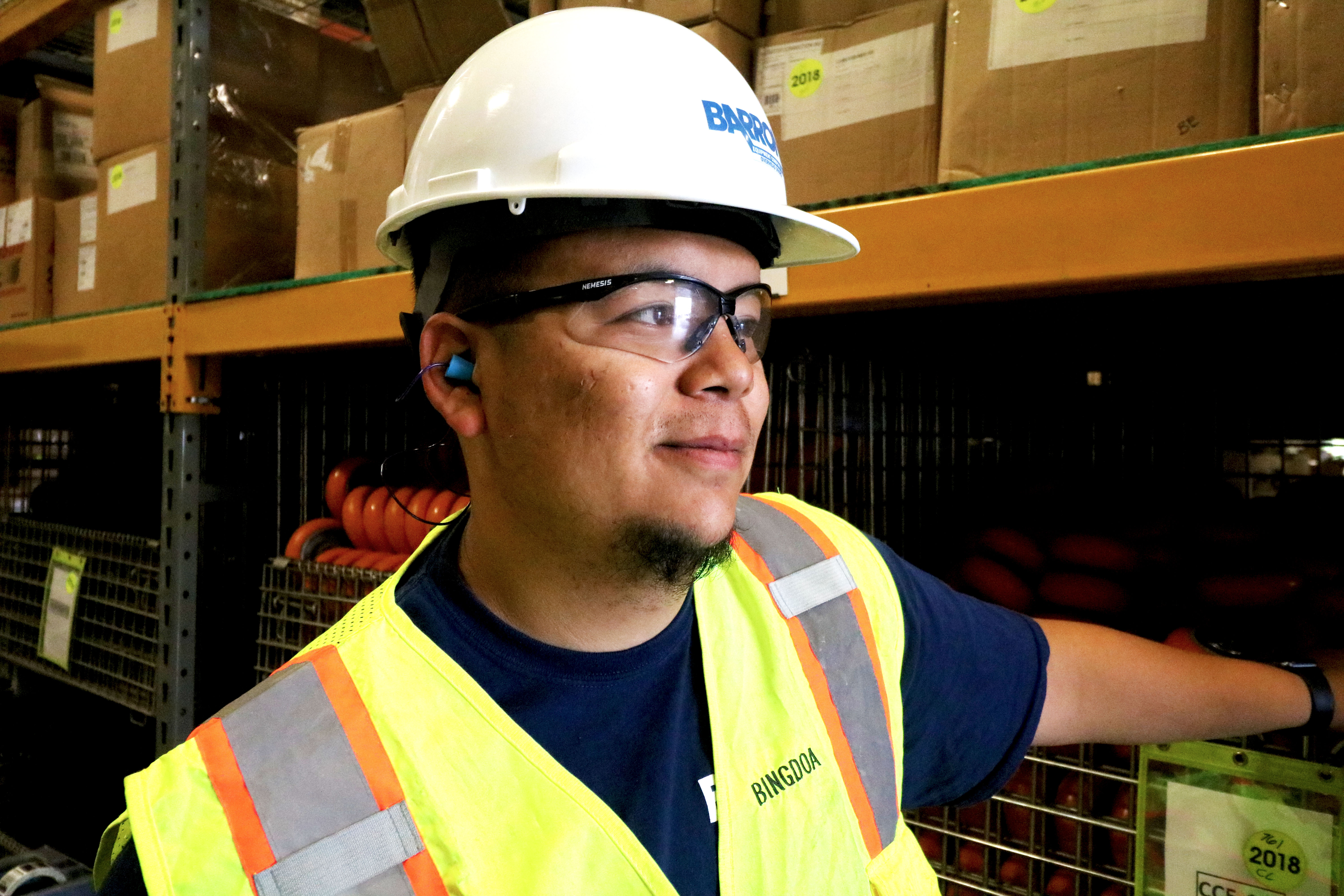 employee with hearing protection