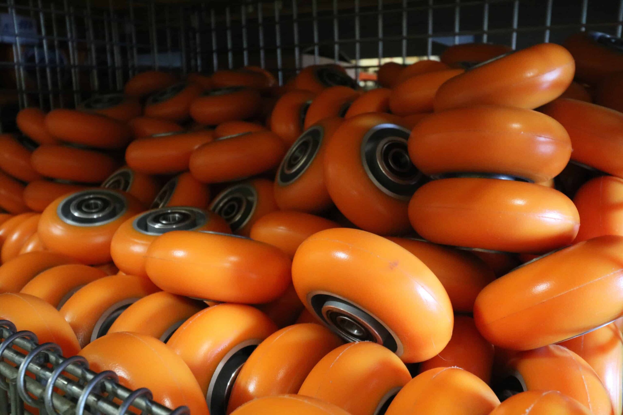 polyurethane wheels on a cart