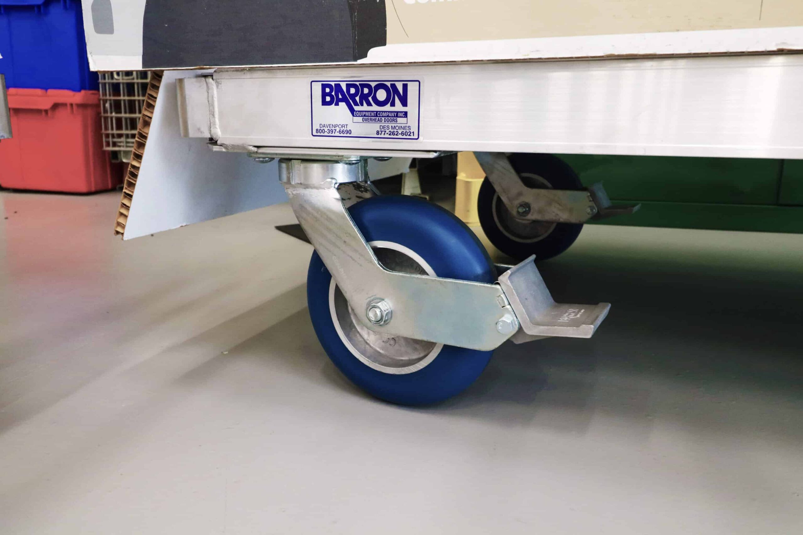 polyurethane wheels on a cart