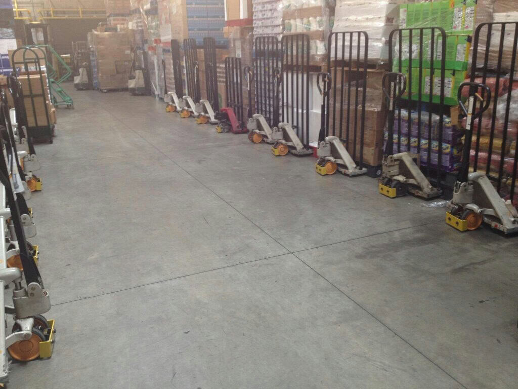 Row of Foot Guardian Pallet Jacks
