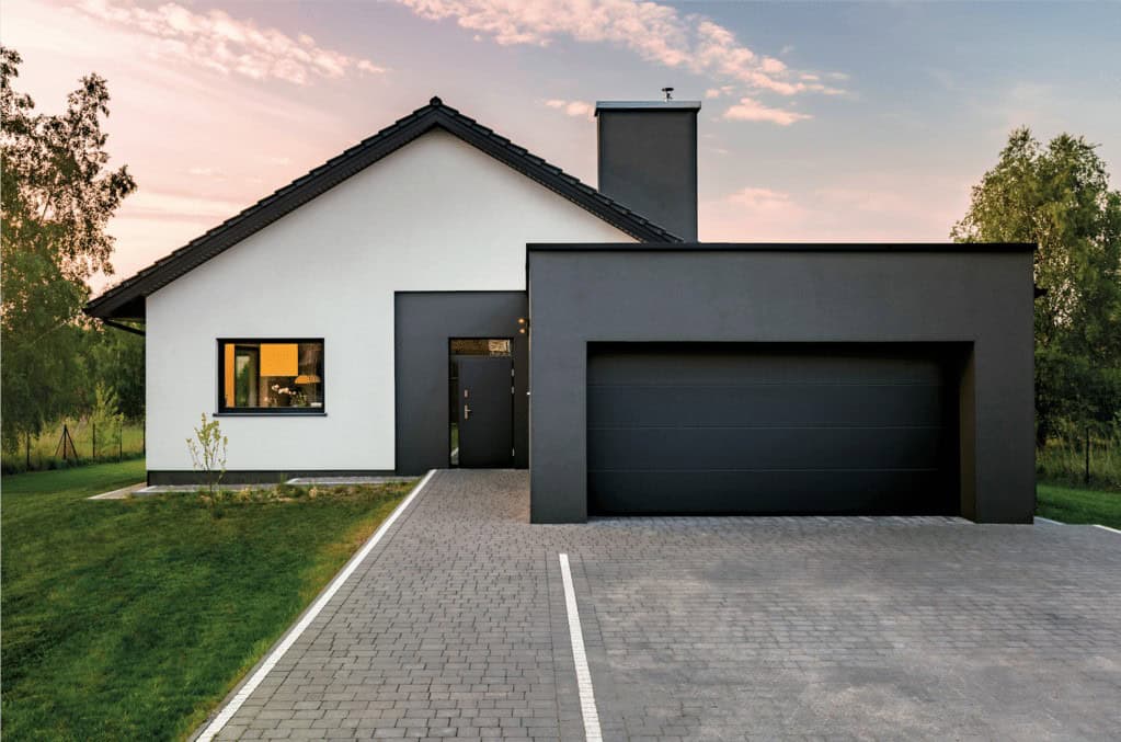 CHI Double Garage Door with no windows in gray