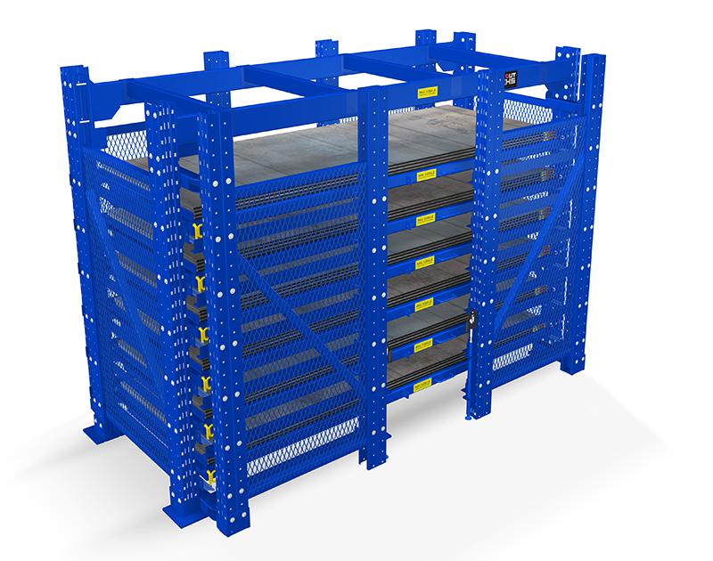 2 sided roll out sheet rack closed