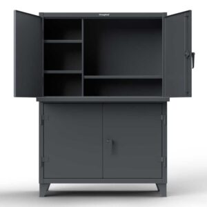 12-Gauge Computer Cabinet With 4 Shelves – 60 in. W x 24 in. D x 78 in. H in dark gray