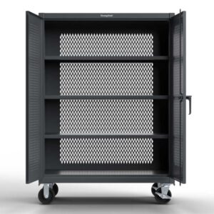 12-Gauge Ventilated Mobile Cabinet With 3 Shelves – 72 in. W X 24 in. D X 68 in. H in dark gray