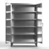 Stainless steel storage cabinet with adjustable shelves and double doors