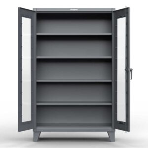 12-Gauge Clear View Storage Cabinet With 4 Shelves – 60 in. W X 24 in. D X 78 in. H in dark gray