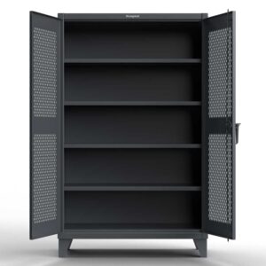 12-Gauge Ventilated Storage Cabinet With 4 Shelves – 60 in. W X 24 in. D X 78 in. H in dark gray