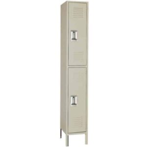 Double Tier Standard Metal Locker 1 Wide – 15 in. W X 15 in. D X 78 in. H in putty