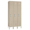Single Tier Standard Metal Locker 3 Wide – 54 in. W X 21 in. D X 78 in. H in putty