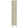 Triple Tier Standard Metal Locker 1 Wide – 12 in. W X 15 in. D X 78 in. H in putty