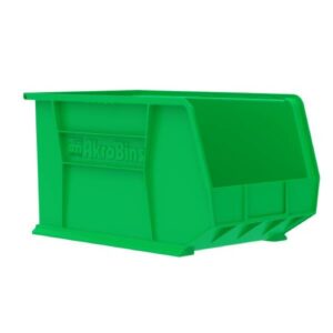 Hang and Stack Plastic Storage Bin – 11.00 In. W X 18.00 In. D X 10.00 In. H – 60 lb Load Capacity – Pkg Qty 6 in green