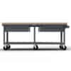 Industrial workbench with maple top and steel frame