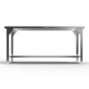 Stainless steel workbench with lower shelf and open frame