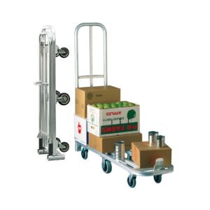 A heavy duty utility cart with wheels for transport and restocking.