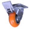 4 Inch Kingpinless Swivel Caster with Polyurethane Wheel and Face Contact Brake