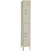 Double Tier Standard Metal Locker 1 Wide – 12 in. W X 18 in. D X 78 in. H in putty