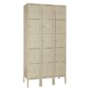 Five Tier Standard Metal Locker 3 Wide – 36 in. W X 12 in. D X 66 in. H in putty