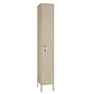 Single Tier Locker Standard Metal 1 Wide – 18 in. W X 21 in. D X 78 in. H in putty