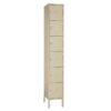 Six Tier Standard Metal Locker 1 Wide – 12 in. W X 18 in. D X 78 in. H in putty