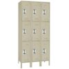 Triple Tier Standard Locker Metal 3 Wide – 36 in. W X 15 in. D X 78 in. H in putty