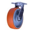 10 Inch Heavy Duty Kingpinless Swivel Caster with Polyurethane Wheel and Large Top Plate