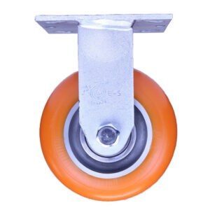 5 Inch Kingpinless Rigid Caster with Polyurethane Wheel and Large Top Plate