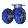 6 Inch Dual Wheel Kingpinless Swivel Caster with High Capacity Polyurethane Wheels and Radius Tread