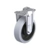 5 Inch High Capacity Rigid Caster with Blickle EasyRoll Rubber Wheel and Nylon 6 Core